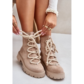 Botas aislantes de ante ecológico con cremallera, beige claro Caellita 16