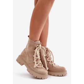 Botas aislantes de ante ecológico con cremallera, beige claro Caellita 1