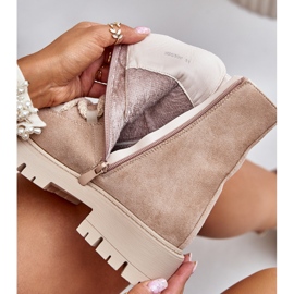 Botas aislantes de ante ecológico con cremallera, beige claro Caellita 2
