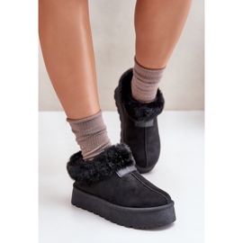 Botas de nieve bajas con piel en la plataforma, Eco Suede, Black Neathoria negro 3