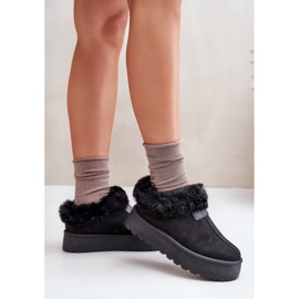 Botas de nieve bajas con piel en la plataforma, Eco Suede, Black Neathoria negro 5