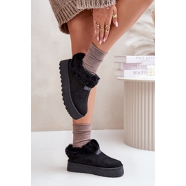 Botas de nieve bajas con piel en la plataforma, Eco Suede, Black Neathoria negro 6