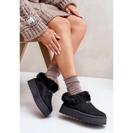 Botas de nieve bajas con piel en la plataforma, Eco Suede, Black Neathoria negro 7