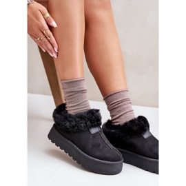Botas de nieve bajas con piel en la plataforma, Eco Suede, Black Neathoria negro 8