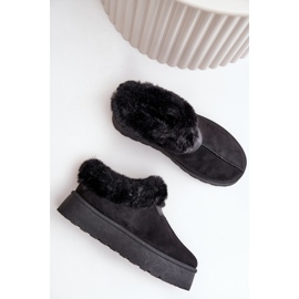 Botas de nieve bajas con piel en la plataforma, Eco Suede, Black Neathoria negro 9