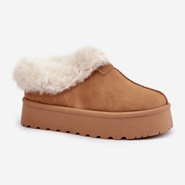 Botas de nieve con parte superior baja con piel en la plataforma Eco Suede Camel Neathoria marrón 5