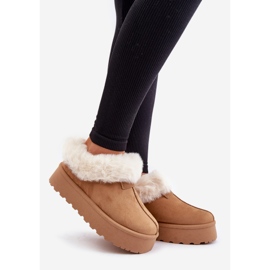 Botas de nieve con parte superior baja con piel en la plataforma Eco Suede Camel Neathoria marrón 1 Botas de nieve con parte superior baja con piel en la plataforma Eco Suede Camel Neathoria marrón 1
