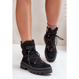 Bota Merilana negra con pelo negro 3