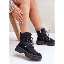 Bota Merilana negra con pelo negro 6
