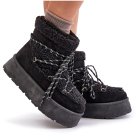 Botas de nieve negras con plataforma Izathiel y cordones negro 10