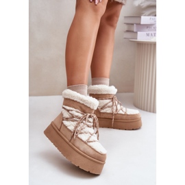 Botas de nieve con plataforma y cordones Izathiel beige 2 Botas de nieve con plataforma y cordones Izathiel beige 2