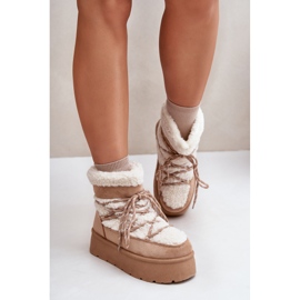 Botas de nieve con plataforma y cordones Izathiel beige 5