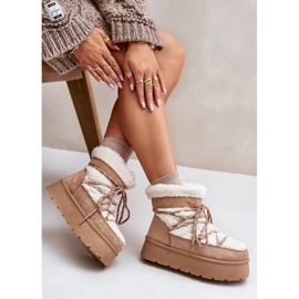 Botas de nieve con plataforma y cordones Izathiel beige 6