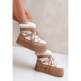 Botas de nieve con plataforma y cordones Izathiel beige 7