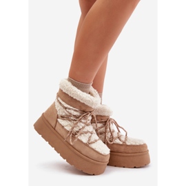 Botas de nieve con plataforma y cordones Izathiel beige 1