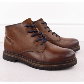 Zapatos de hombre de piel, botines marrones con aislamiento Bugatti OO153241 marrón 1