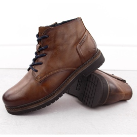 Zapatos de hombre de piel, botines marrones con aislamiento Bugatti OO153241 marrón 3