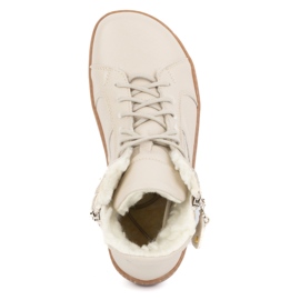 Olivier Zapatos de mujer minimalistas descalzos 1261 de piel de invierno, beige 3