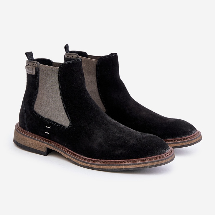 Botas Chelsea de ante para hombre Big Star OO174154 Negro 1