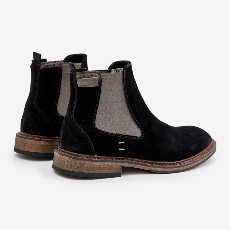Botas Chelsea de ante para hombre Big Star OO174154 Negro 2