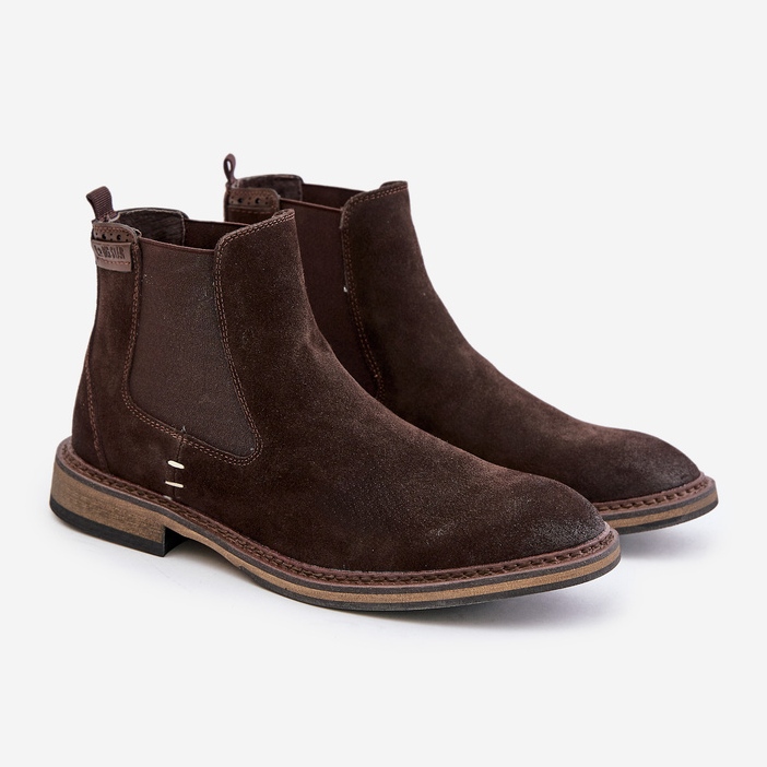 Botas Chelsea de ante para hombre Big Star OO174155 Marrón 1