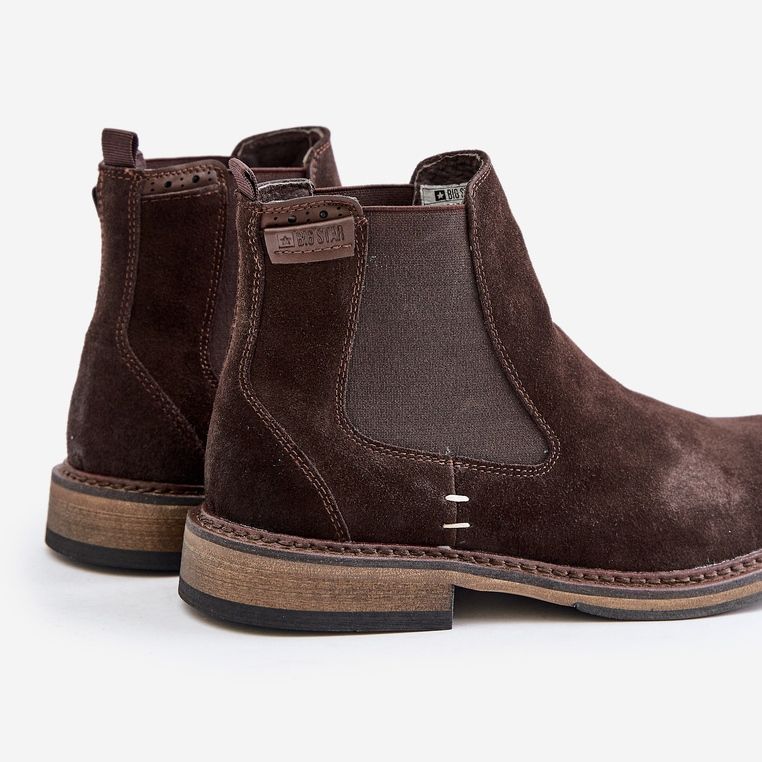 Botas Chelsea de ante para hombre Big Star OO174155 Marrón 2