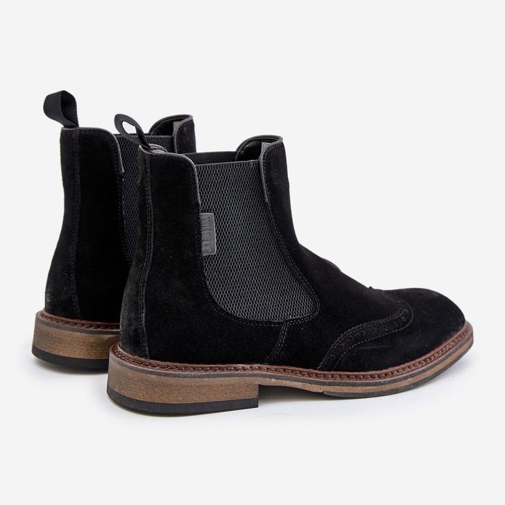 Botas Chelsea de ante para hombre Big Star OO174192 Negro 2 Botas Chelsea de ante para hombre Big Star OO174192 Negro 2