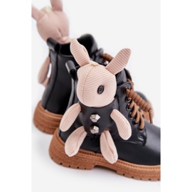 Botines infantiles calentitos de piel con cremallera y osito Vinceza 36261 Negro 4
