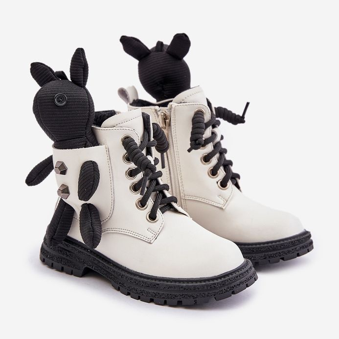 Botas Infantiles Aislantes De Piel Con Cremallera Y Osito Vinceza 36261 Blanco 1