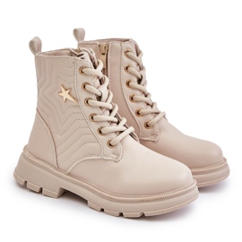 Botines infantiles aislantes con cremallera fabricados en ecopiel, Beige Liotira 7