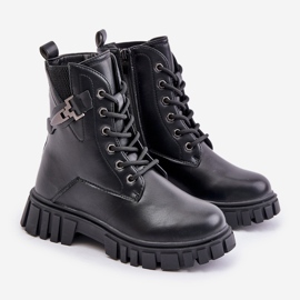 News Botines de niña aislantes con cremallera y adorno, Negro Zinnirella 1