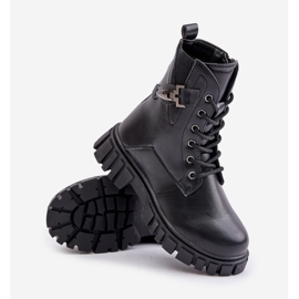 News Botines de niña aislantes con cremallera y adorno, Negro Zinnirella 3