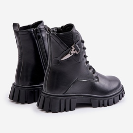 News Botines de niña aislantes con cremallera y adorno, Negro Zinnirella 2