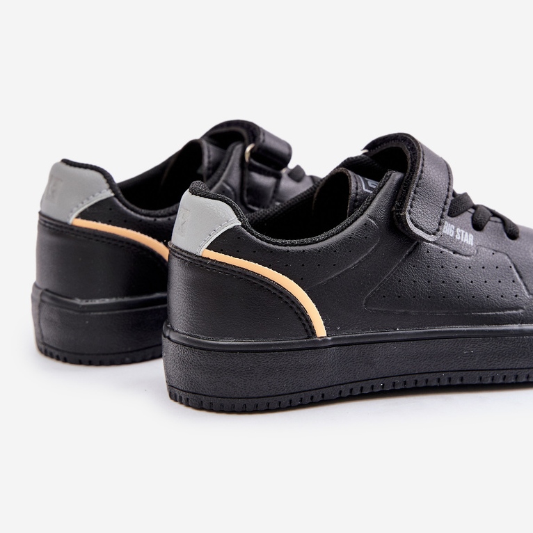 Zapatillas Deportivas Para Niños Fabricadas En Piel Ecológica Con Velcro Big Star OO374004 Negro 2