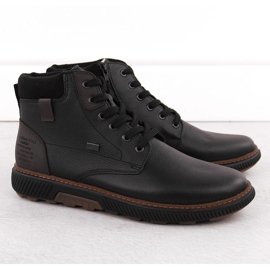 Botines aislantes impermeables de piel para hombre, negro Rieker B3343-00 4