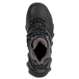 Olivier Botas de invierno con aislamiento de cuero para hombre 151KZ, negro 8
