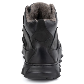Olivier Botas de invierno con aislamiento de cuero para hombre 151KZ, negro 9