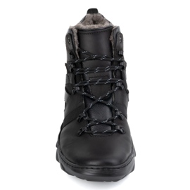 Olivier Botas de invierno con aislamiento de cuero para hombre 151KZ, negro 10