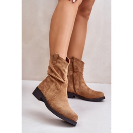 Botines de mujer aislantes con volantes y decoración Camel Etteara marrón 2