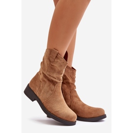 Botines de mujer aislantes con volantes y decoración Camel Etteara marrón 1 Botines de mujer aislantes con volantes y decoración Camel Etteara marrón 1