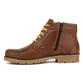Polbut Zapatos de invierno para hombre, piel, botines aislantes J35S, marrón camel 1 Polbut Zapatos de invierno para hombre, piel, botines aislantes J35S, marrón camel 1
