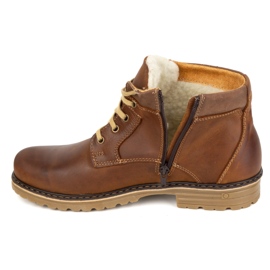 Polbut Zapatos de invierno para hombre, piel, botines aislantes J35S, marrón camel 4 Polbut Zapatos de invierno para hombre, piel, botines aislantes J35S, marrón camel 4