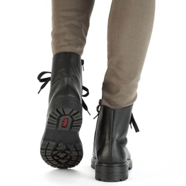 Botas de mujer cómodas de piel con aislamiento negro Rieker Z2841-00 8
