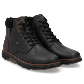 Botines aislantes impermeables de piel para hombre, negro Rieker B3343-00 1 Botines aislantes impermeables de piel para hombre, negro Rieker B3343-00 1