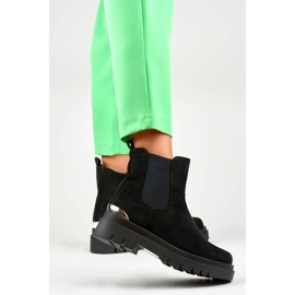 Botas Chelsea de ante para mujer, negro, XJ-351B 2