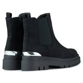 Botas Chelsea de ante para mujer, negro, XJ-351B 4