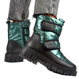 Botas de nieve mujer cierre adhesivo metalizado negro y verde JH-1GR 5