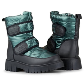 Botas de nieve mujer cierre adhesivo metalizado negro y verde JH-1GR 4