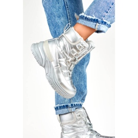 Botas de nieve para mujer, botas plateadas brillantes 22-PY16061SI plata 1