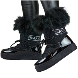 Botas de nieve para mujer con pelo, negro 5705-1B 1
